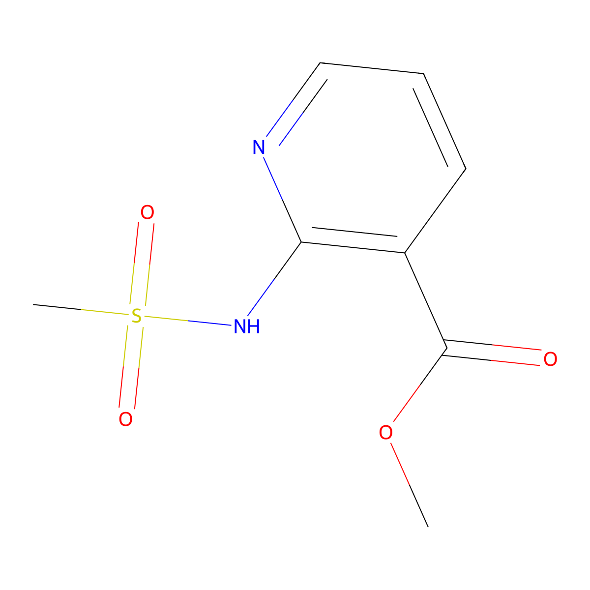 Methyl 2-(methylsulfonamido)nicotinate molecular structure, CAS 1418315-87-3