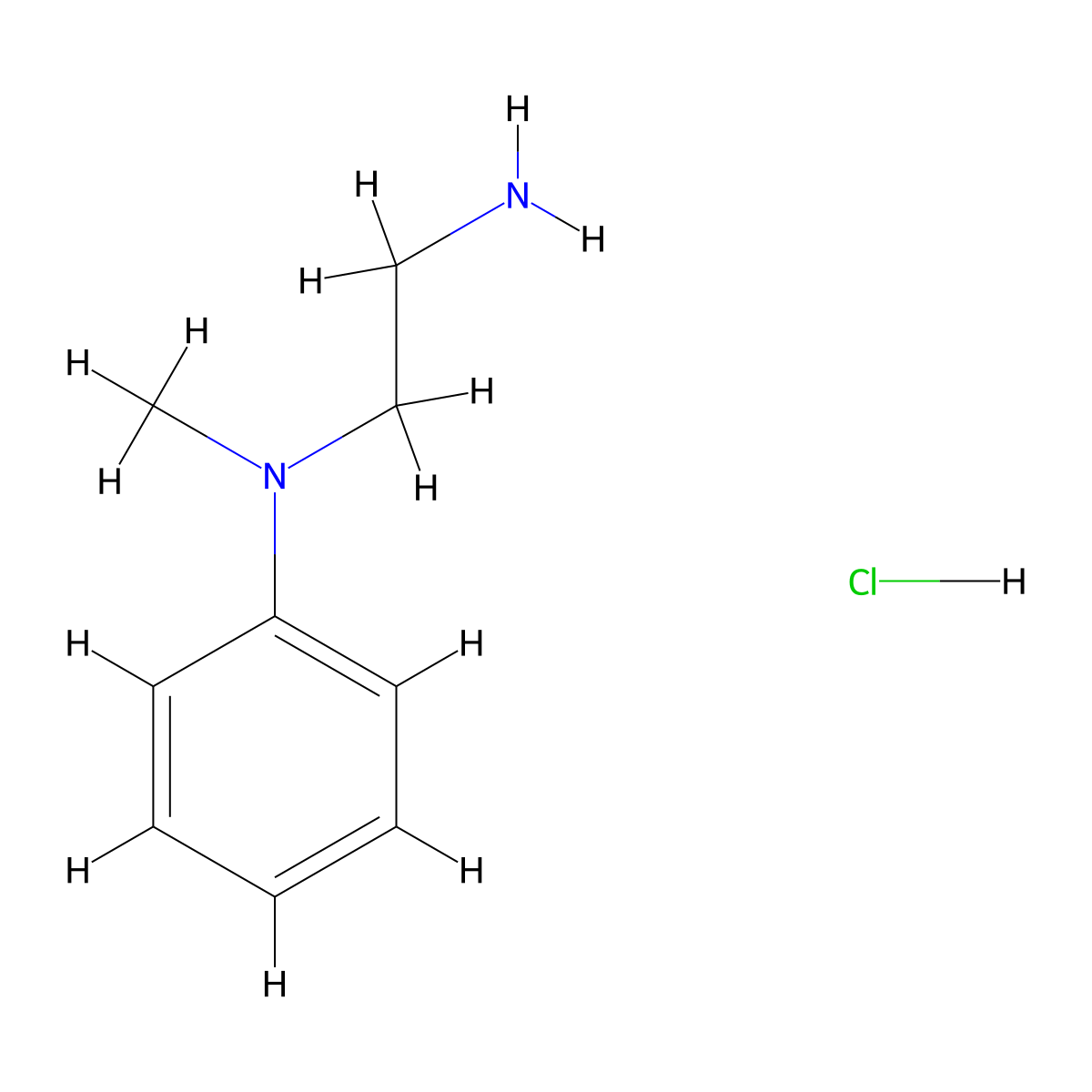 N-methyl-N-phenyl-1,2-ethanediamine hydrochloride molecular structure, CAS 141832-98-6