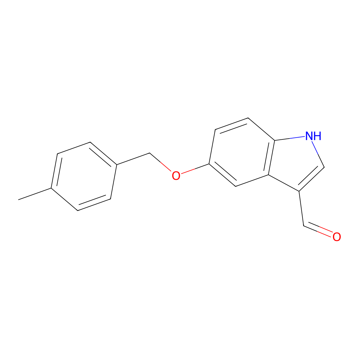 5-((4-Methylbenzyl)oxy)-1H-indole-3-carbaldehyde molecular structure, CAS 141834-86-8