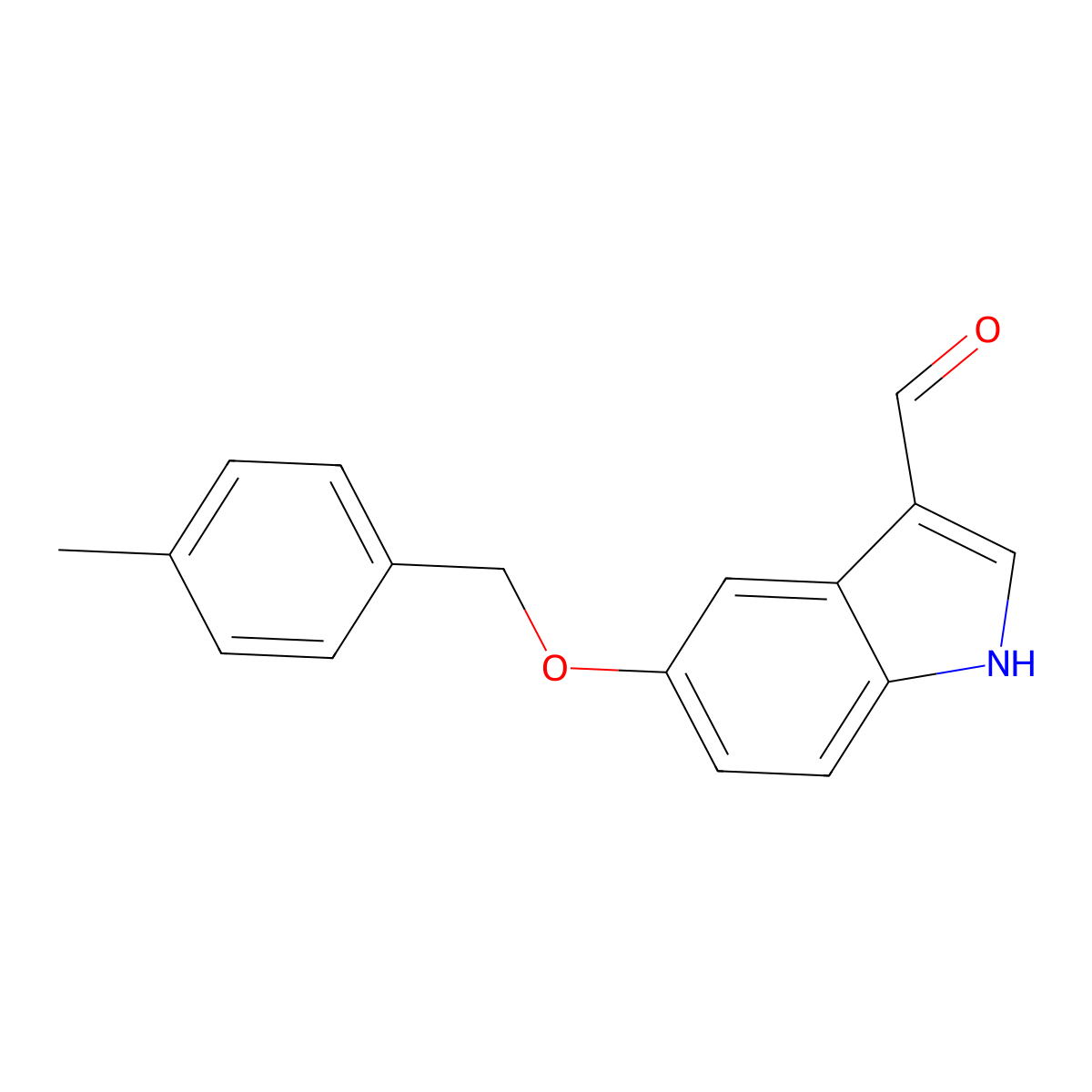 5-((4-Methylbenzyl)oxy)-1H-indole-3-carbaldehyde molecular structure, CAS 141834-86-8