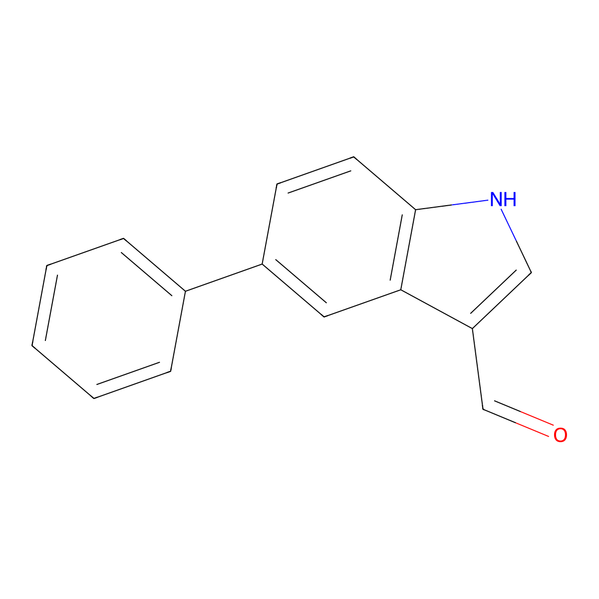 5-phenyl-1H-indole-3-carbaldehyde molecular structure, CAS 141835-34-9