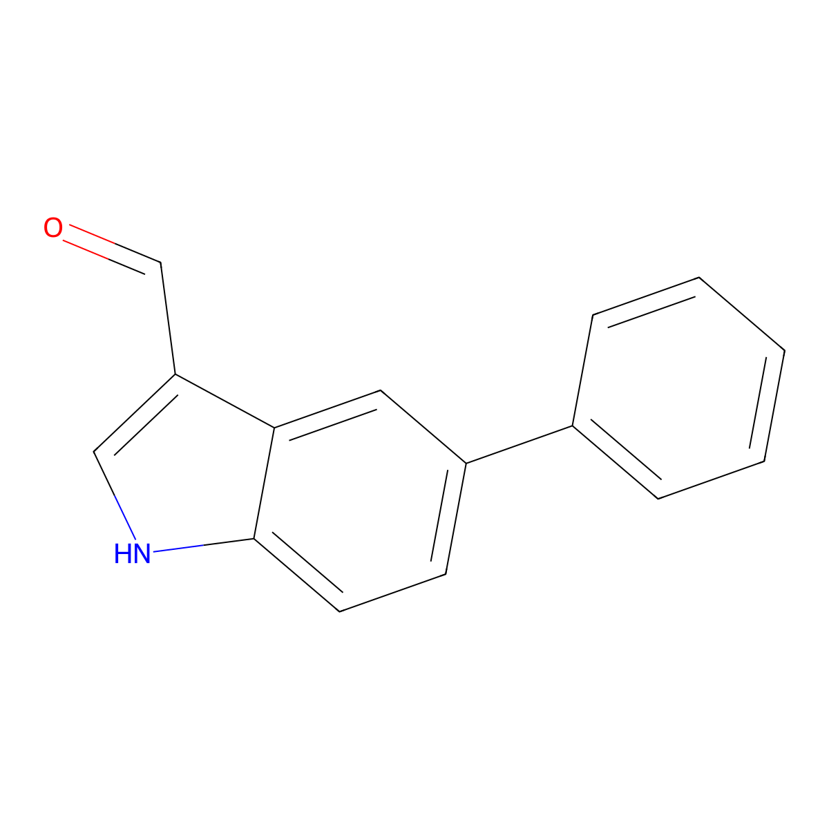 5-phenyl-1H-indole-3-carbaldehyde molecular structure, CAS 141835-34-9