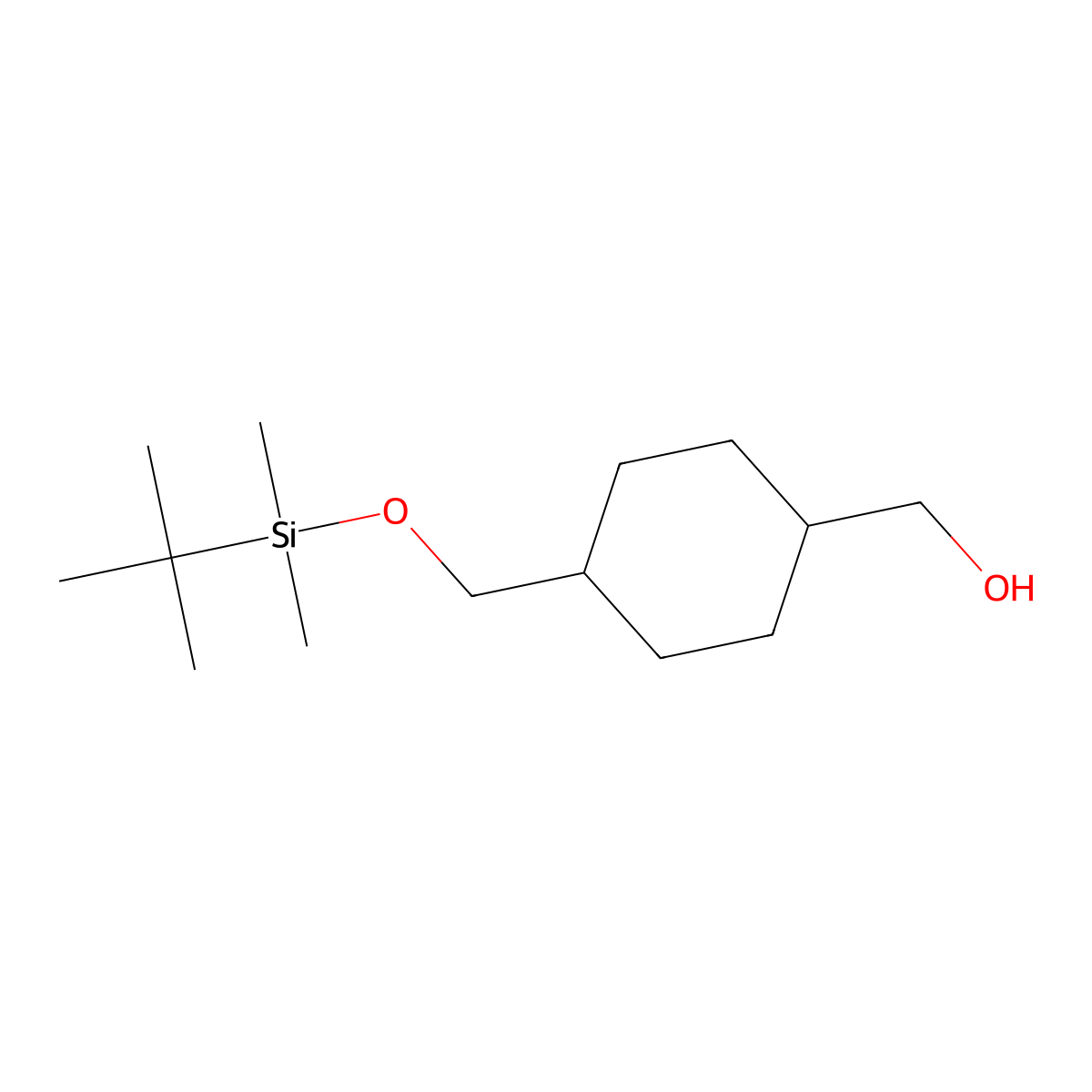 Rac-[(1r,4r)-4-{[(tert-butyldimethylsilyl)oxy]methyl}cyclohexyl]methanol molecular structure, CAS 141836-50-2