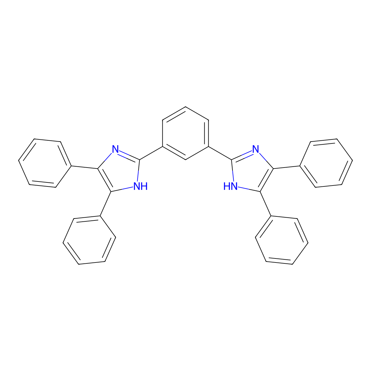 1H-Imidazole, 2,2'-(1,3-phenylene)bis[4,5-diphenyl- molecular structure, CAS 14184-43-1
