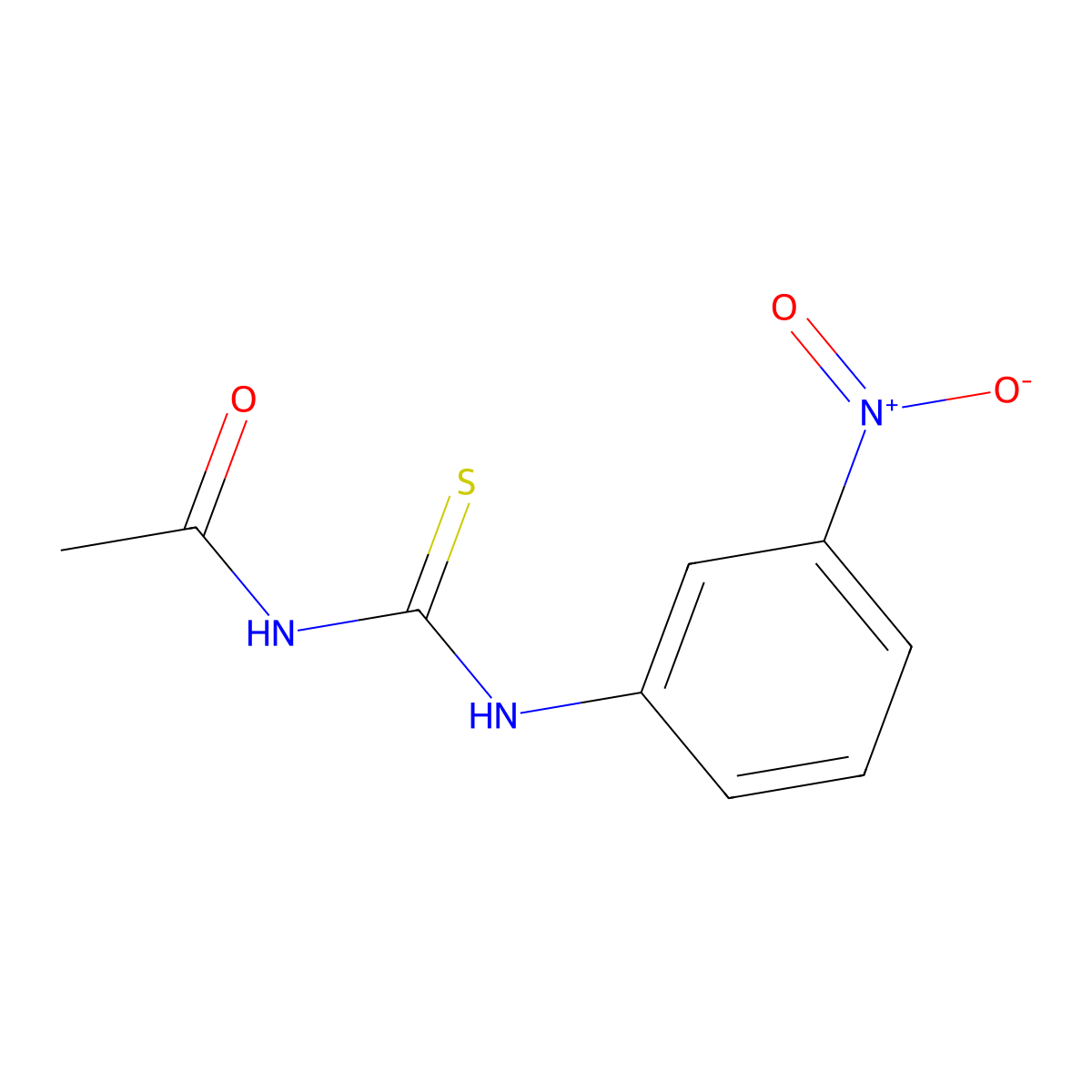 N-{[(3-nitrophenyl)amino]carbonothioyl}acetamide molecular structure, CAS 14184-95-3