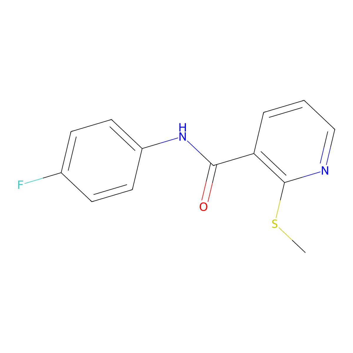 N-(4-fluorophenyl)-2-methylsulfanylpyridine-3-carboxamide molecular structure, CAS 141842-33-3