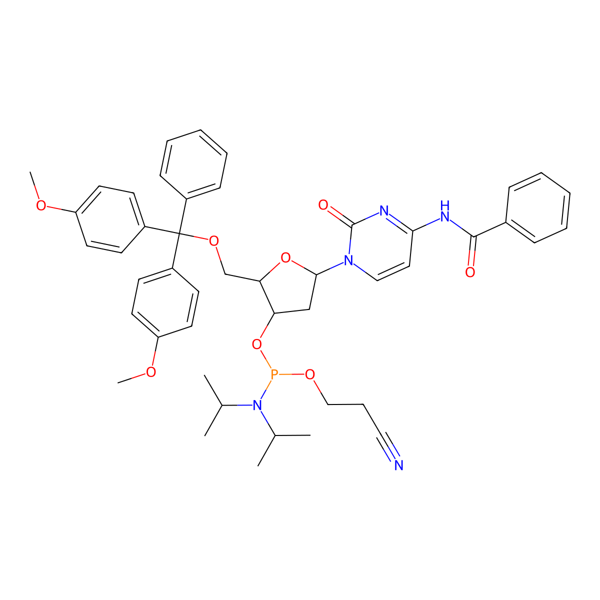 L-DNA C(Bz) amidite molecular structure, CAS 141847-24-7