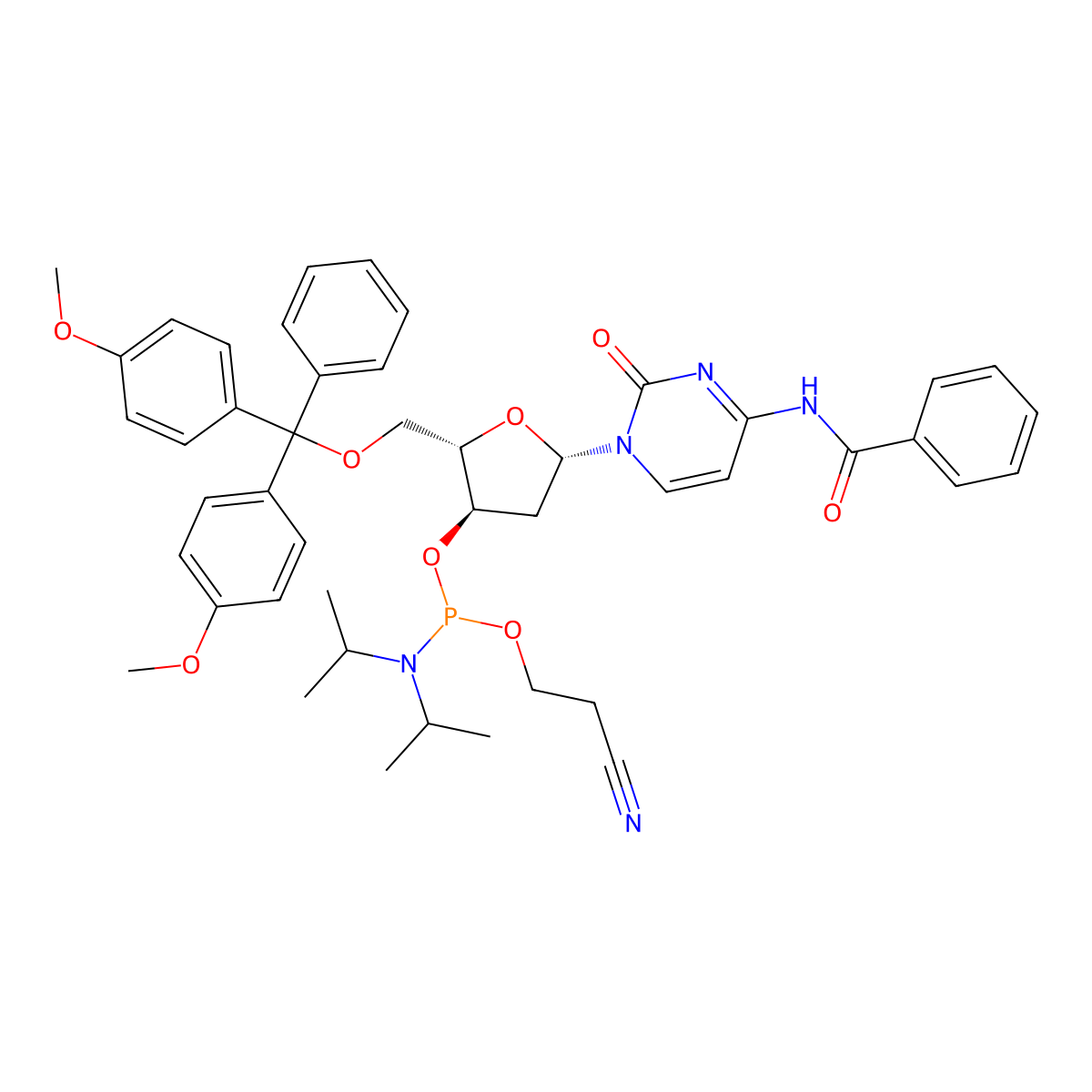 L-DNA C(Bz) amidite molecular structure, CAS 141847-24-7