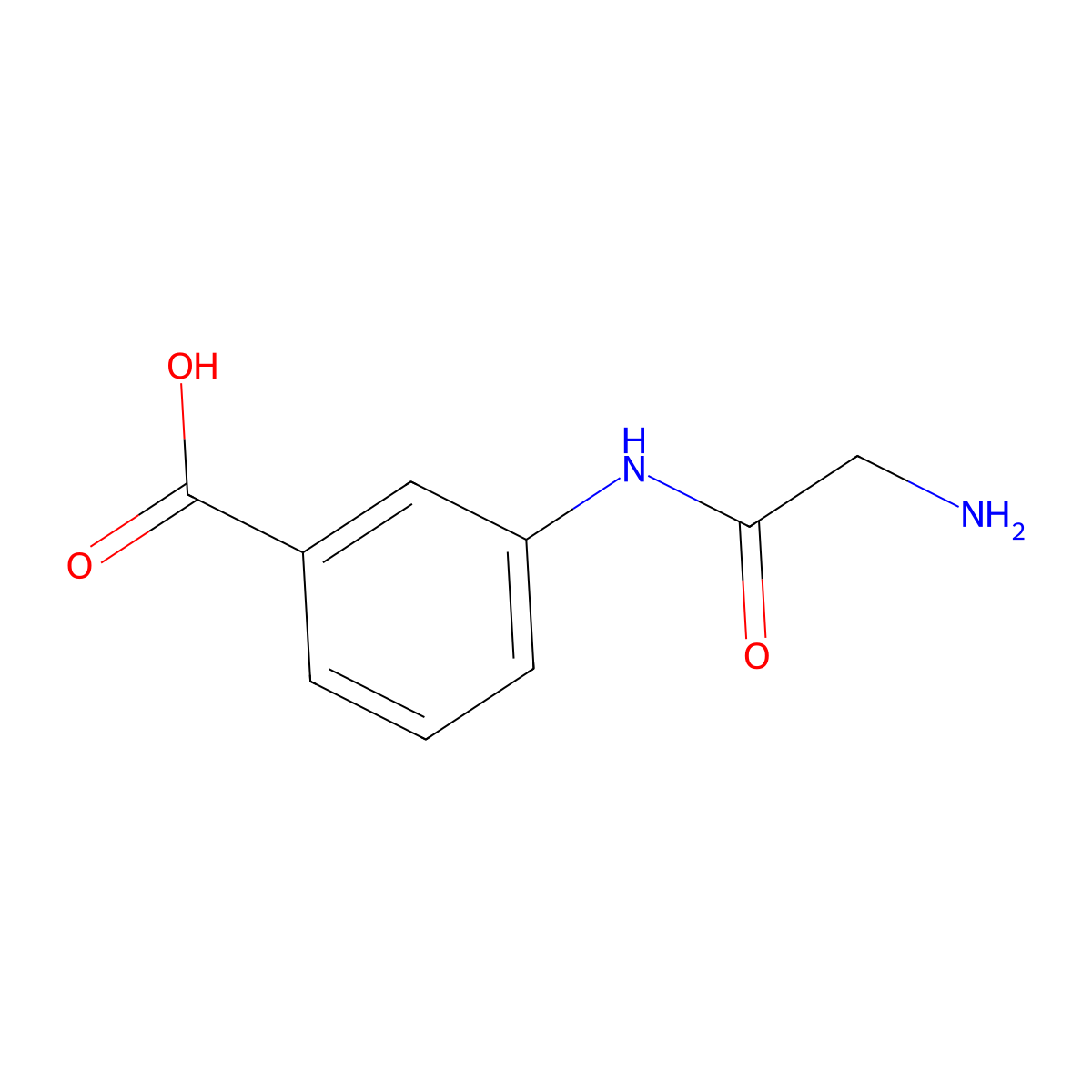3-(2-Aminoacetamido)benzoic acid molecular structure, CAS 141848-67-1