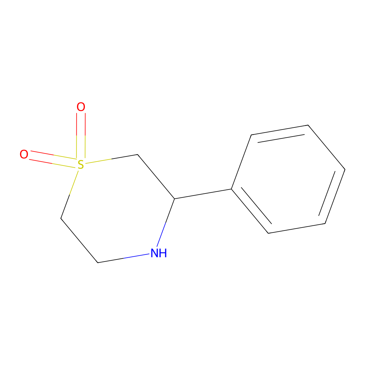 3-Phenyl-1lambda6-thiomorpholine-1,1-dione molecular structure, CAS 141849-65-2