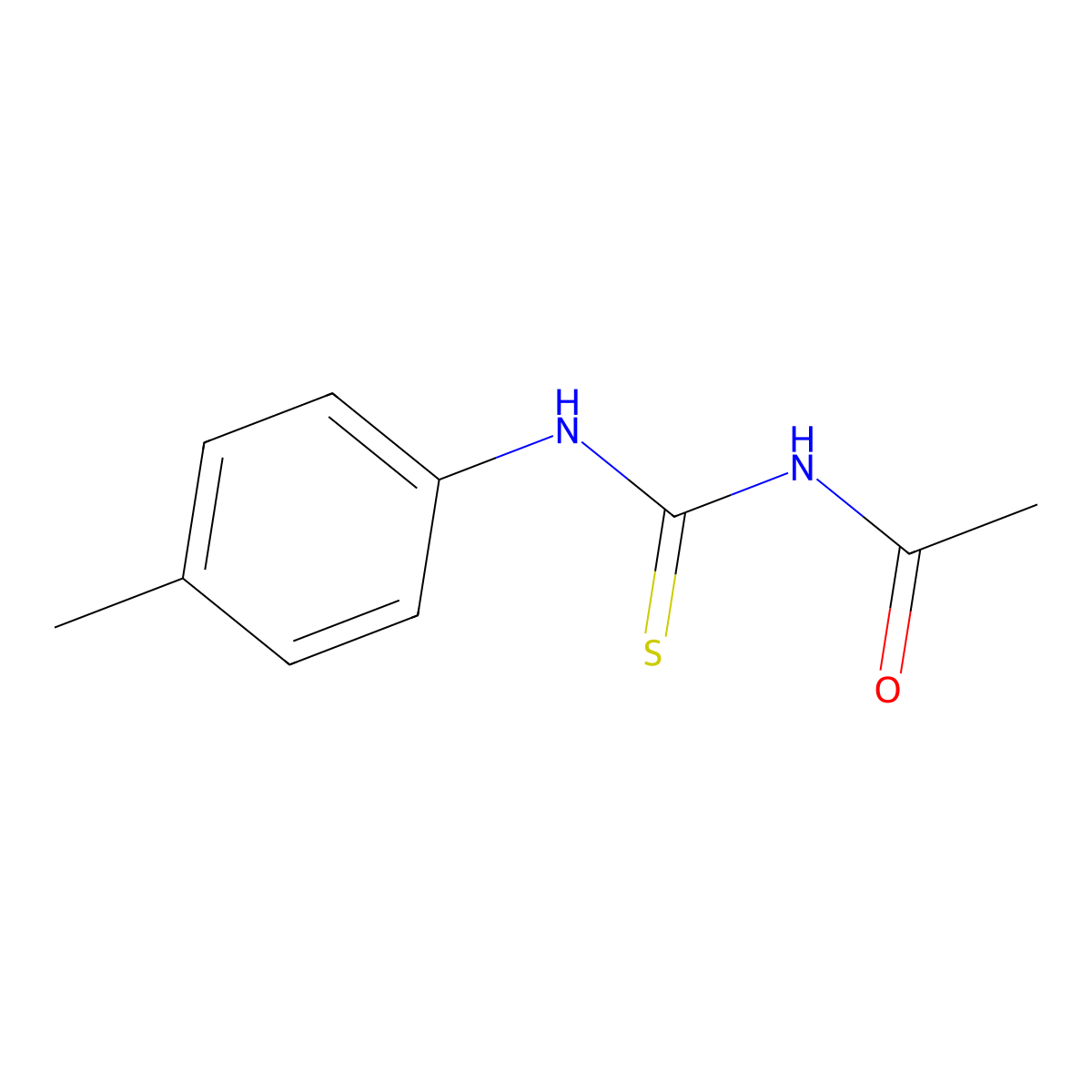 N-[(4-methylphenyl)carbamothioyl]acetamide molecular structure, CAS 14185-56-9