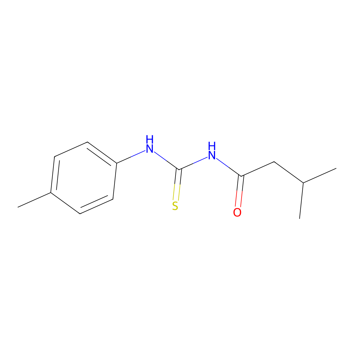 3-methyl-N-[(4-methylphenyl)carbamothioyl]butanamide molecular structure, CAS 14185-58-1