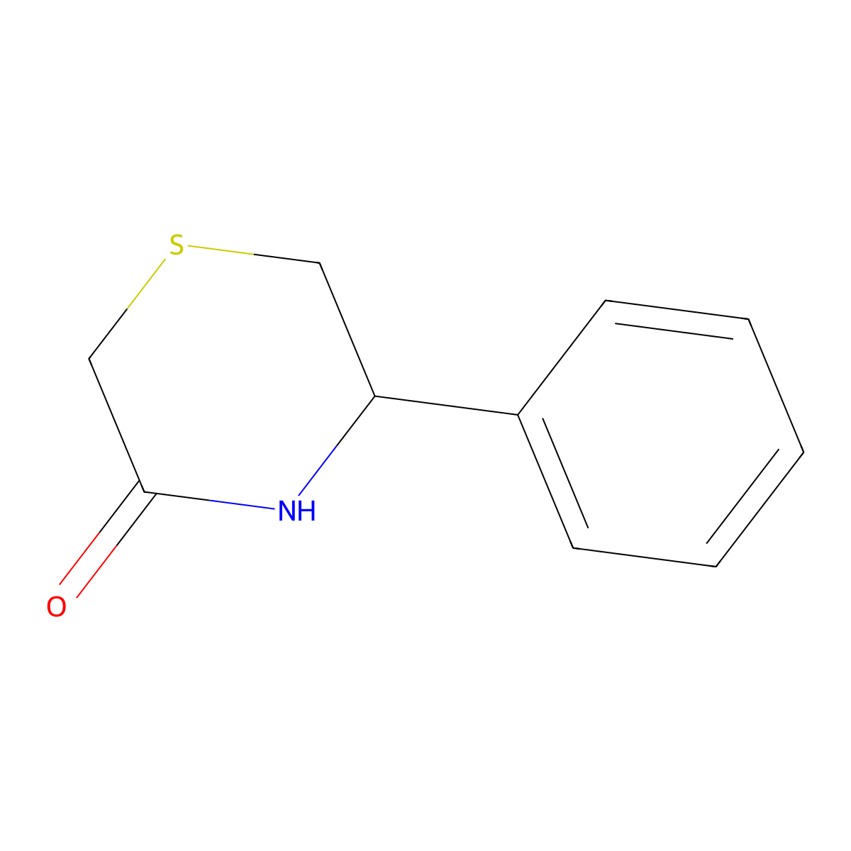 5-Phenylthiomorpholin-3-one molecular structure, CAS 141850-03-5