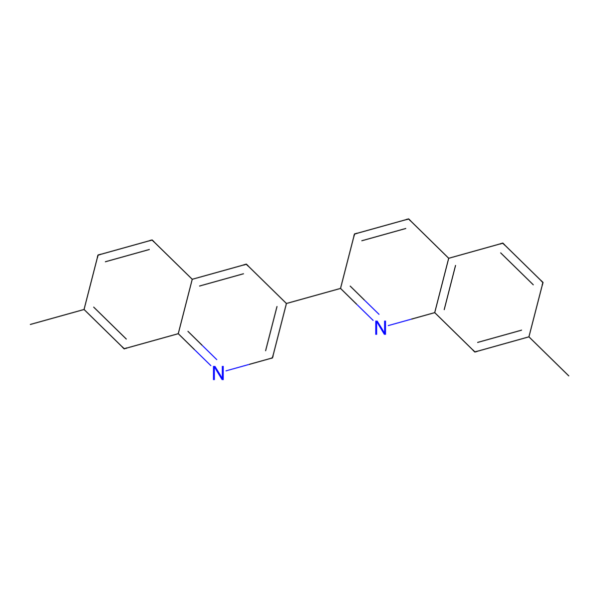 2,3'-Biquinoline, 7,7'-dimethyl- molecular structure, CAS 141854-18-4