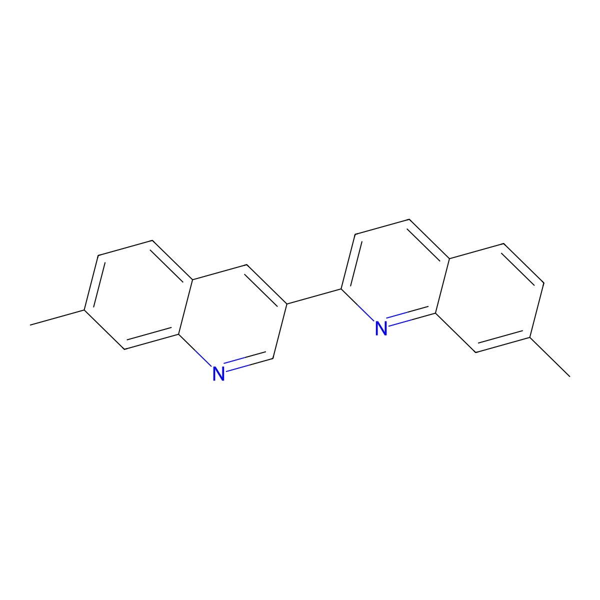 2,3'-Biquinoline, 7,7'-dimethyl- molecular structure, CAS 141854-18-4