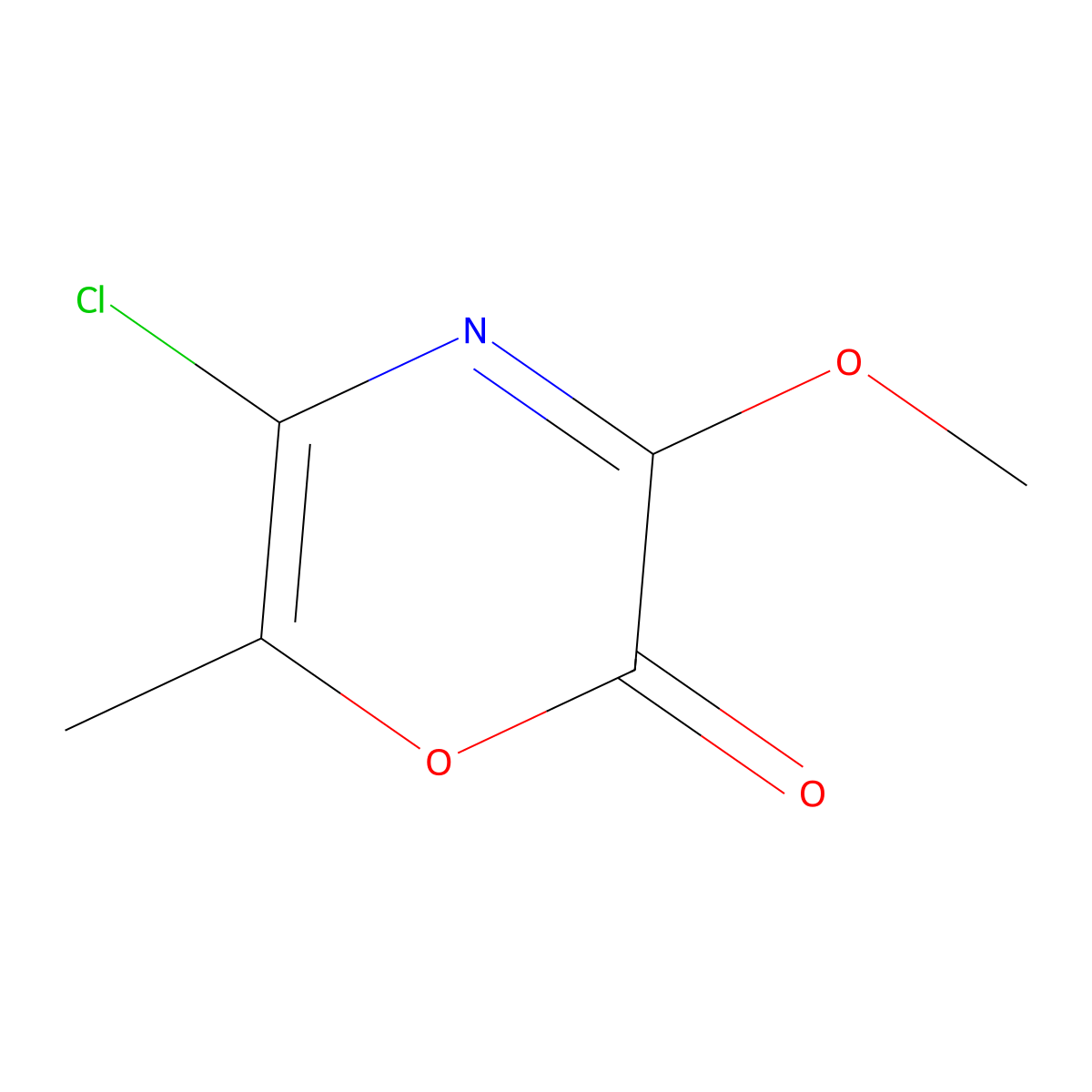 2H-1,4-Oxazin-2-one, 5-chloro-3-methoxy-6-methyl- molecular structure, CAS 141854-31-1