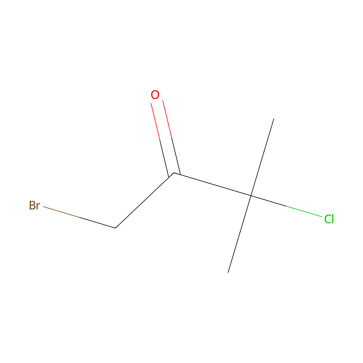 1-Bromo-3-chloro-3-methylbutan-2-one molecular structure, CAS 141854-97-9