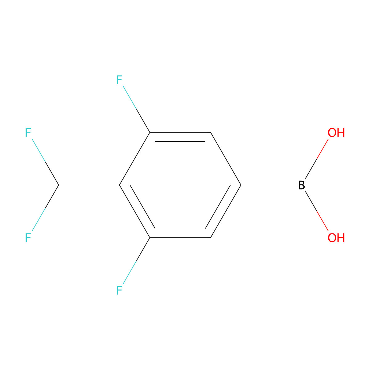 (4-(Difluoromethyl)-3,5-difluorophenyl)boronic acid molecular structure, CAS 1418595-79-5