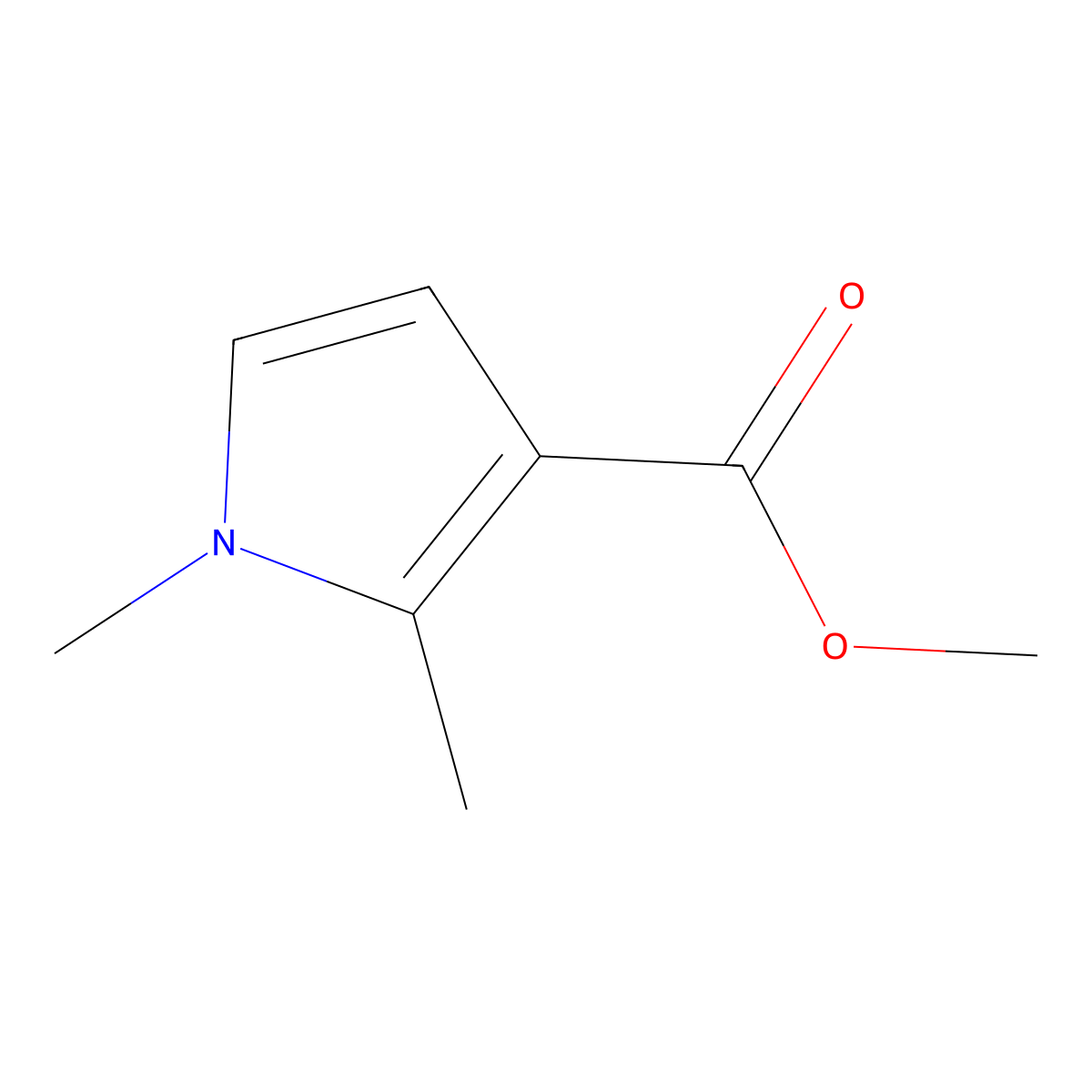Methyl 1,2-dimethyl-1H-pyrrole-3-carboxylate molecular structure, CAS 14186-51-7