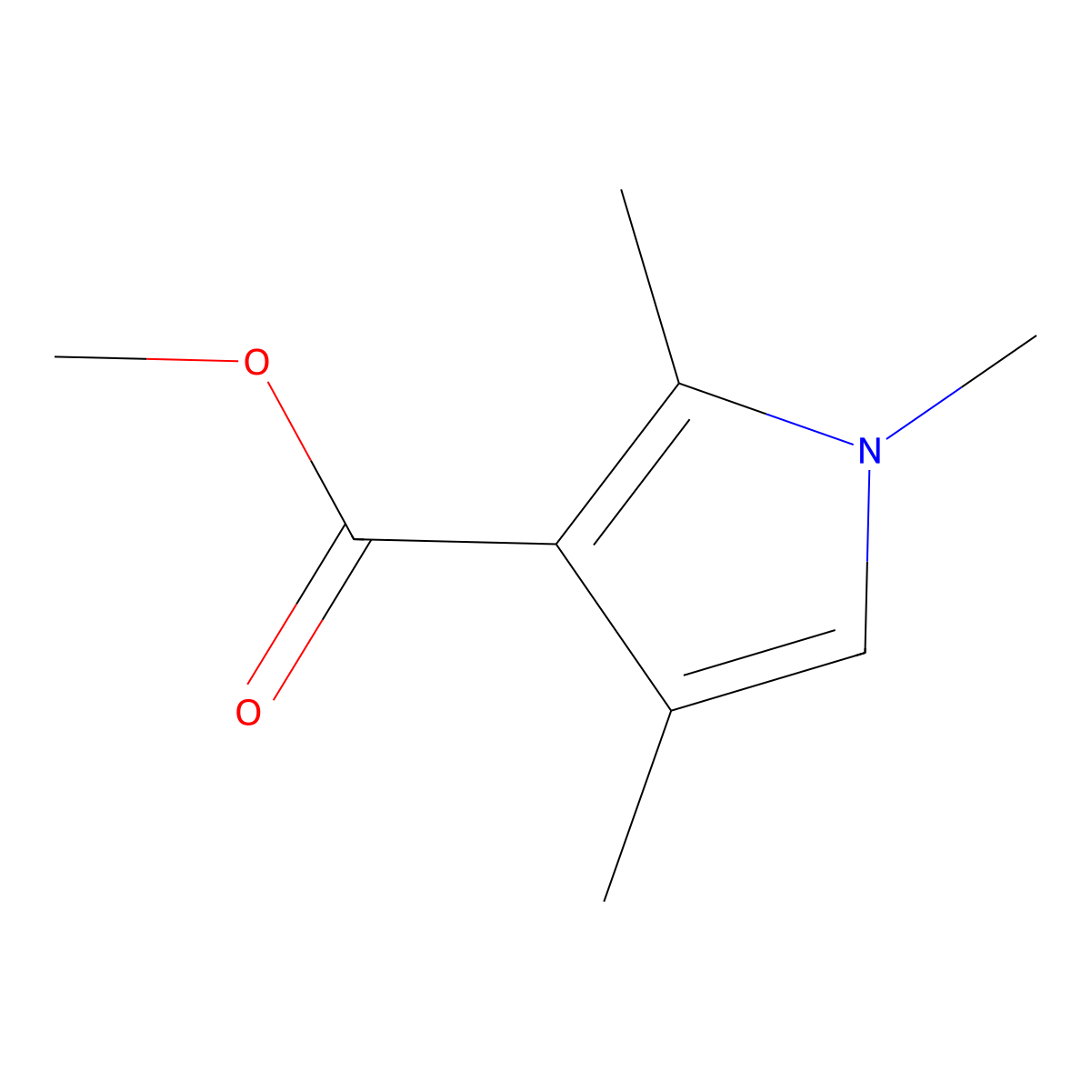 Methyl 1,2,4-trimethylpyrrole-3-carboxylate molecular structure, CAS 14186-59-5