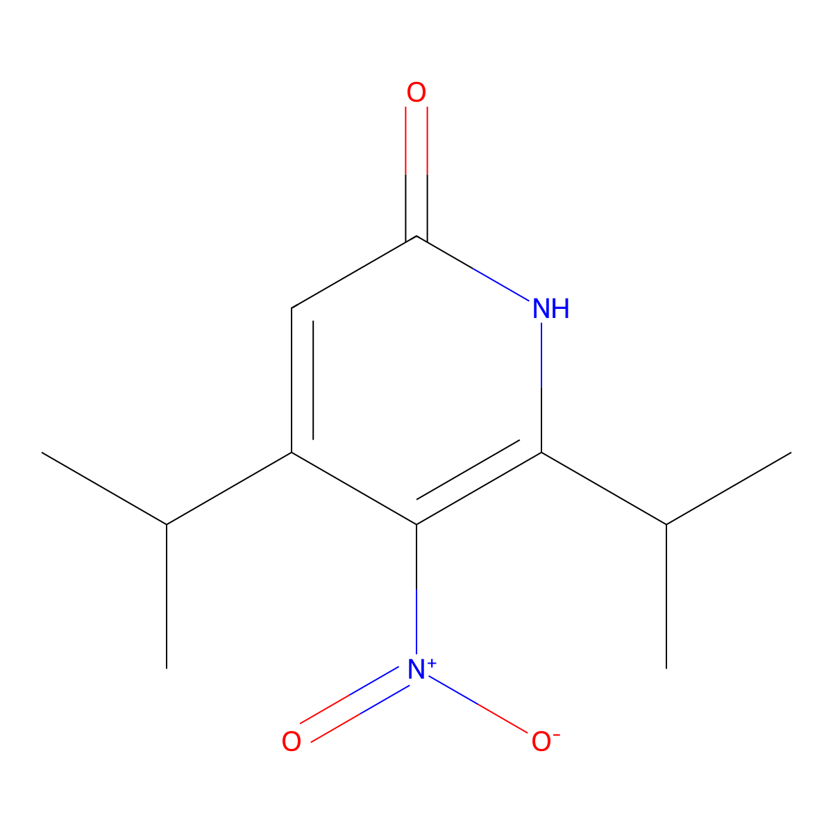 4,6-diisopropyl-5-nitropyridin-2(1H)-one molecular structure, CAS 141860-74-4