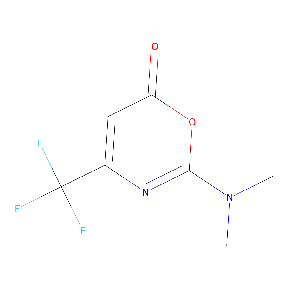 2-(dimethylamino)-4-(trifluoromethyl)-6H-1,3-oxazin-6-one molecular structure, CAS 141860-79-9