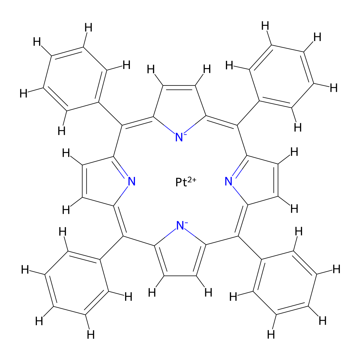 Pt(II) meso-Tetraphenylporphine , (meso-Tetraphenylporphinato)platinum molecular structure, CAS 14187-14-5