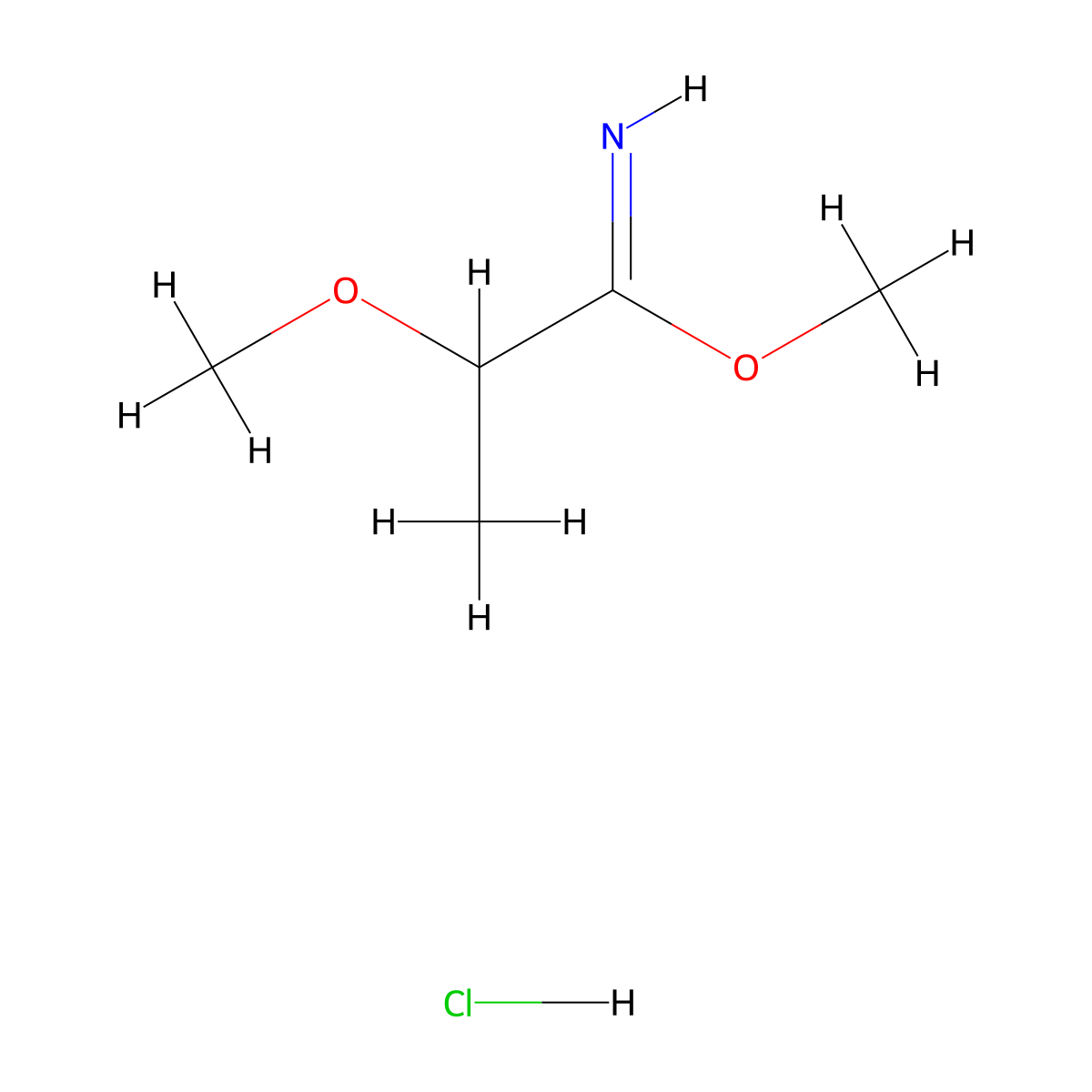 Methyl 2-methoxypropanimidate hydrochloride molecular structure, CAS 141872-52-8