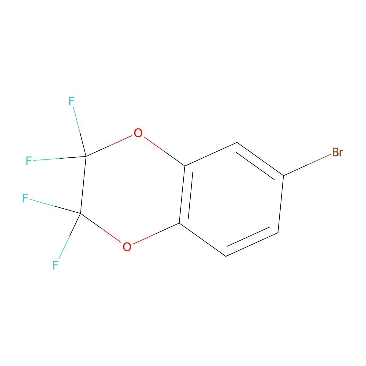 6-Bromo-2,2,3,3-tetrafluoro-1,4-benzodioxane molecular structure, CAS 141872-90-4