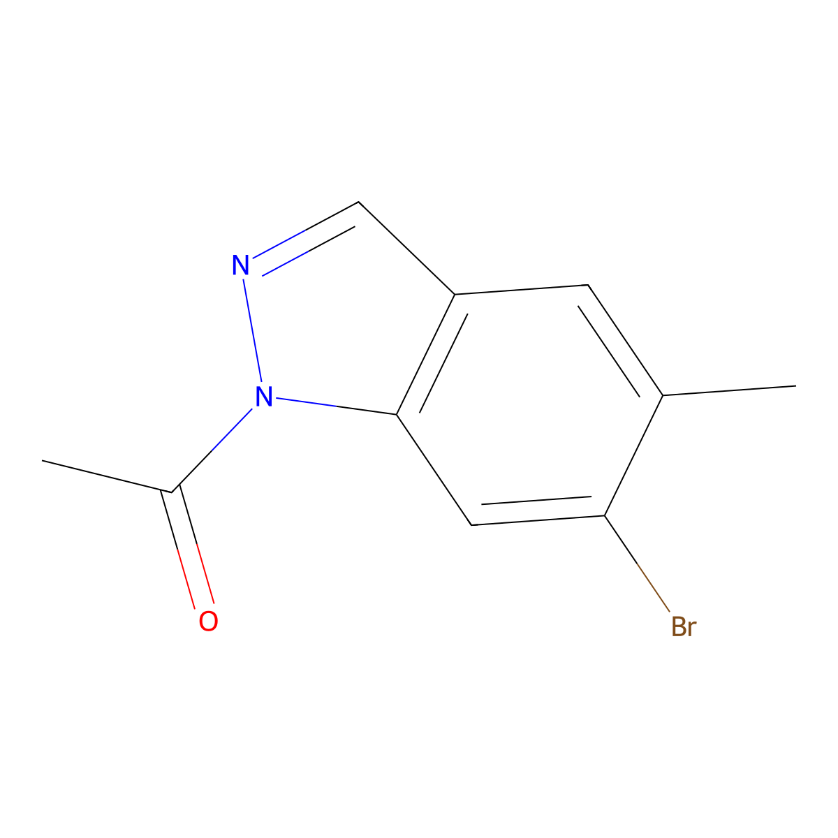 1-(6-bromo-5-methyl-1H-indazol-1-yl)ethan-1-one molecular structure, CAS 1418736-40-9