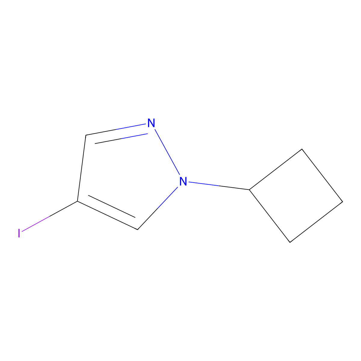 1-Cyclobutyl-4-iodo-1H-pyrazole molecular structure, CAS 1418736-42-1