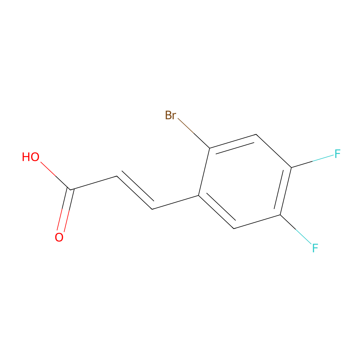 3-(2-Bromo-4,5-difluorophenyl)prop-2-enoic acid molecular structure, CAS 1418746-65-2