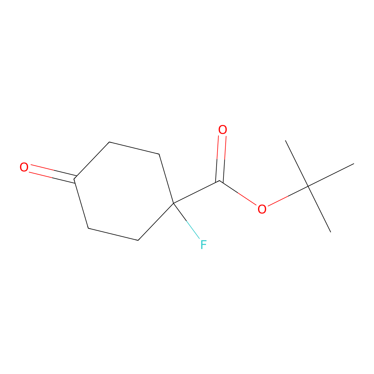 Tert-butyl 1-fluoro-4-oxocyclohexane-1-carboxylate molecular structure, CAS 1418754-47-8