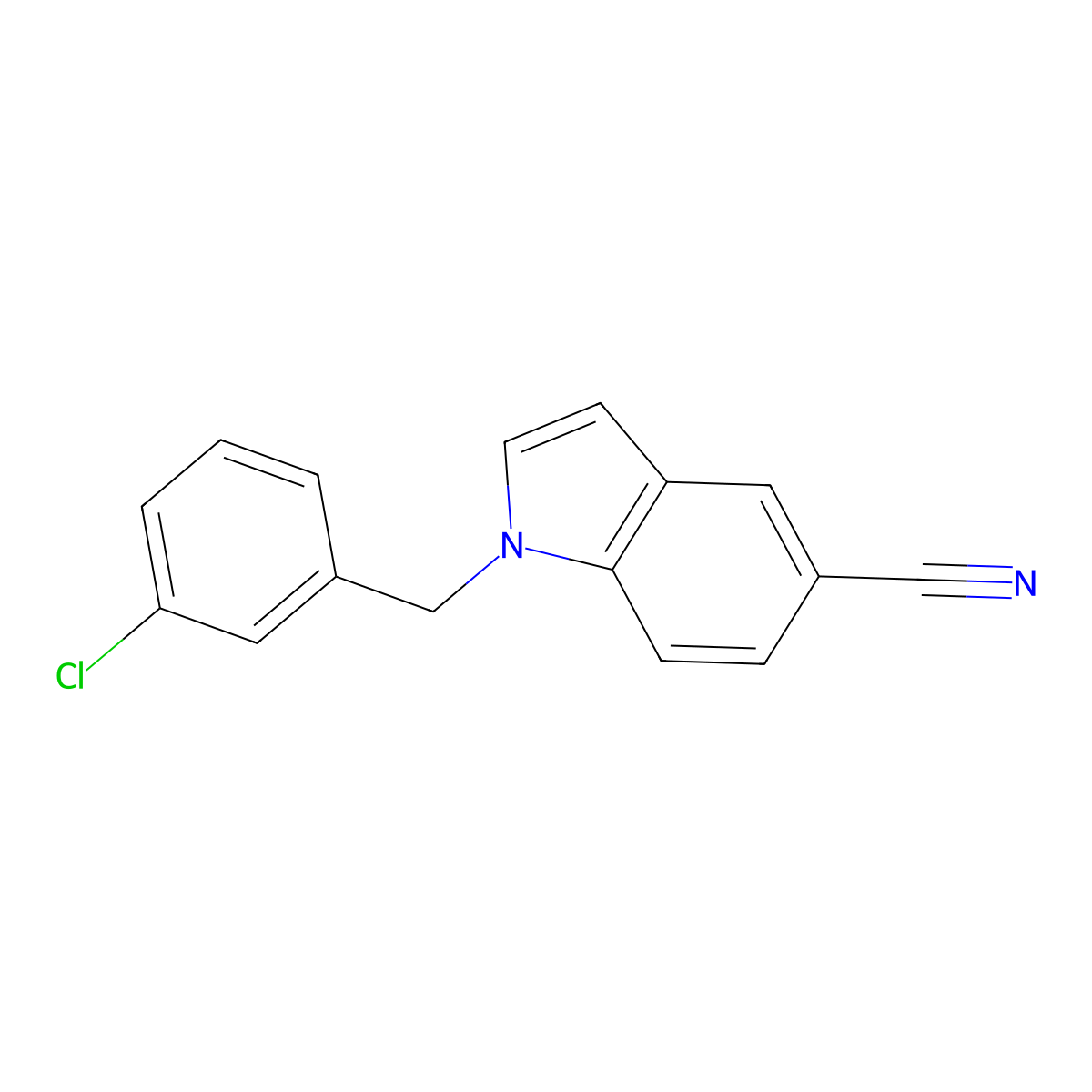 1-(3-Chlorobenzyl)-1H-indole-5-carbonitrile molecular structure, CAS 1418761-30-4