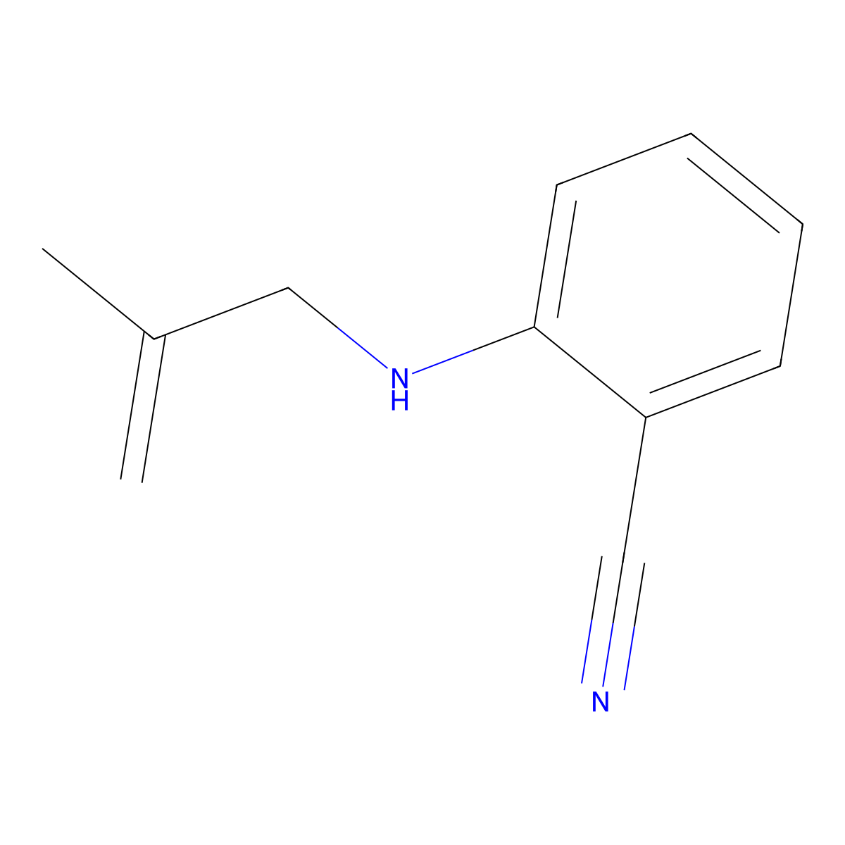 2-[(2-Methylprop-2-en-1-yl)amino]benzonitrile molecular structure, CAS 141883-60-5