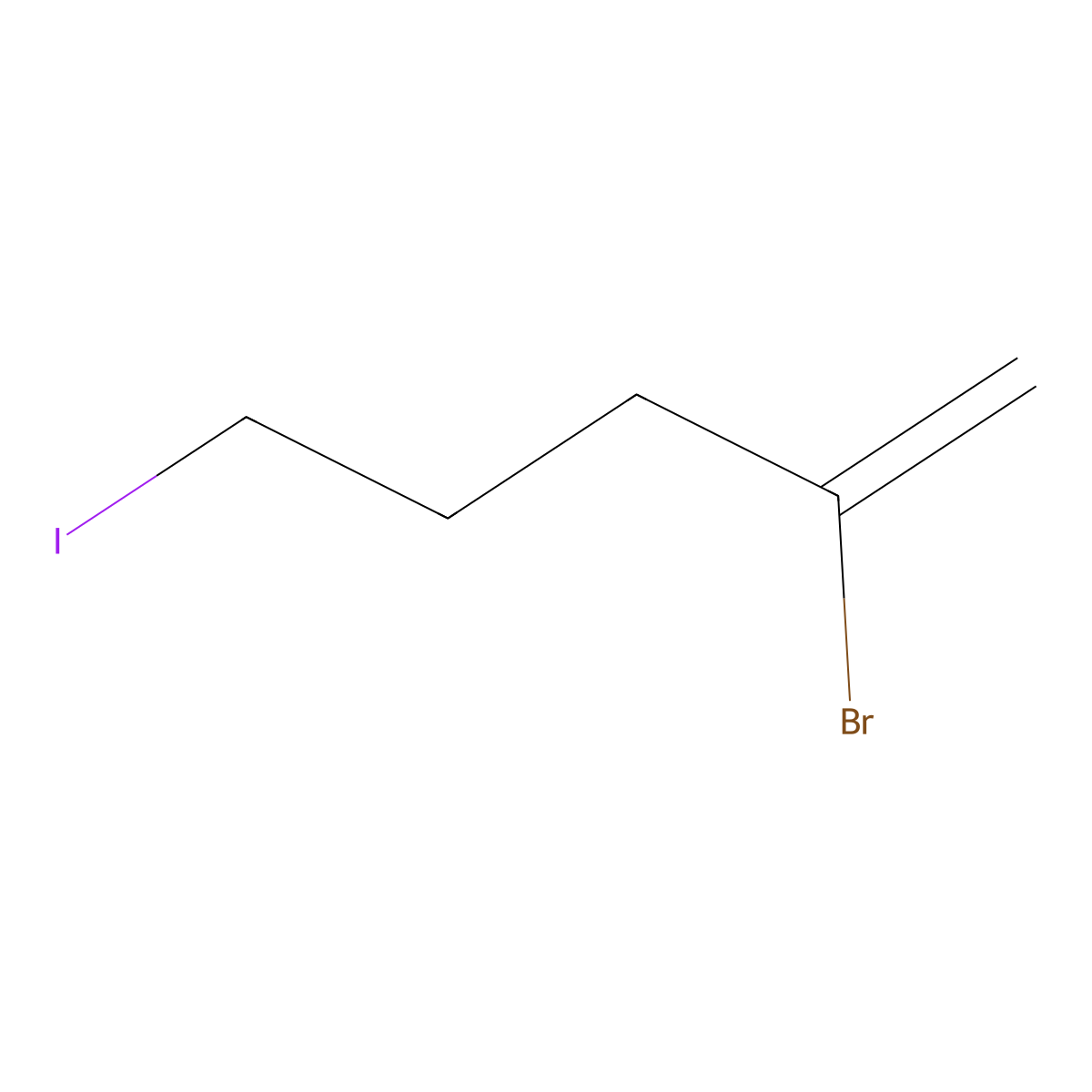 2-Bromo-5-iodopent-1-ene molecular structure, CAS 141884-26-6