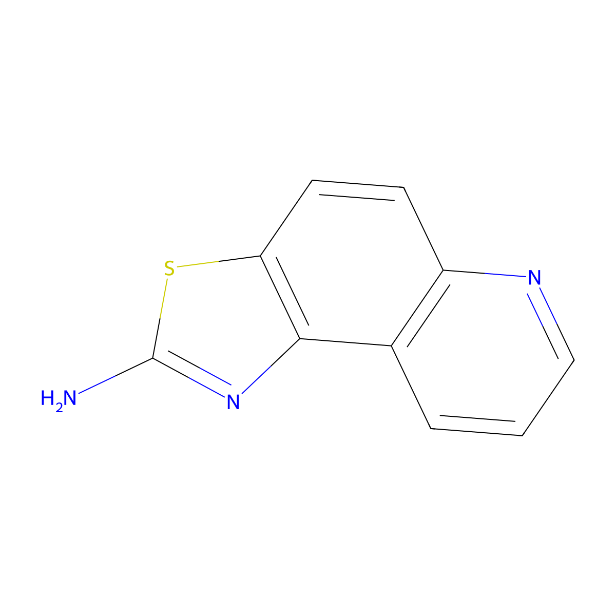 Thiazolo(4,5-f)quinolin-2-amine molecular structure, CAS 141890-75-7