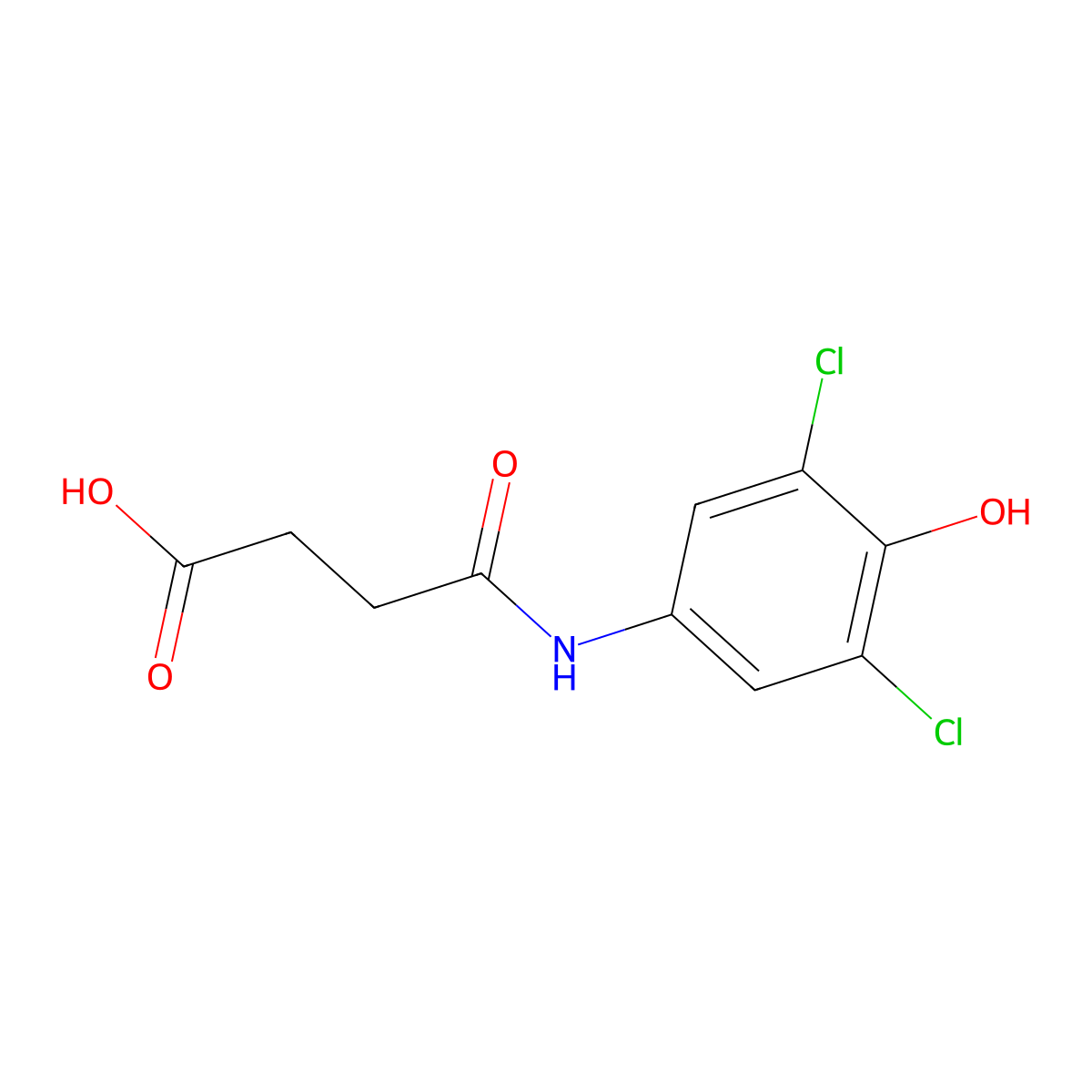 N-(3,5-Dichloro-4-hydroxyphenyl)succinamic acid molecular structure, CAS 141890-86-0