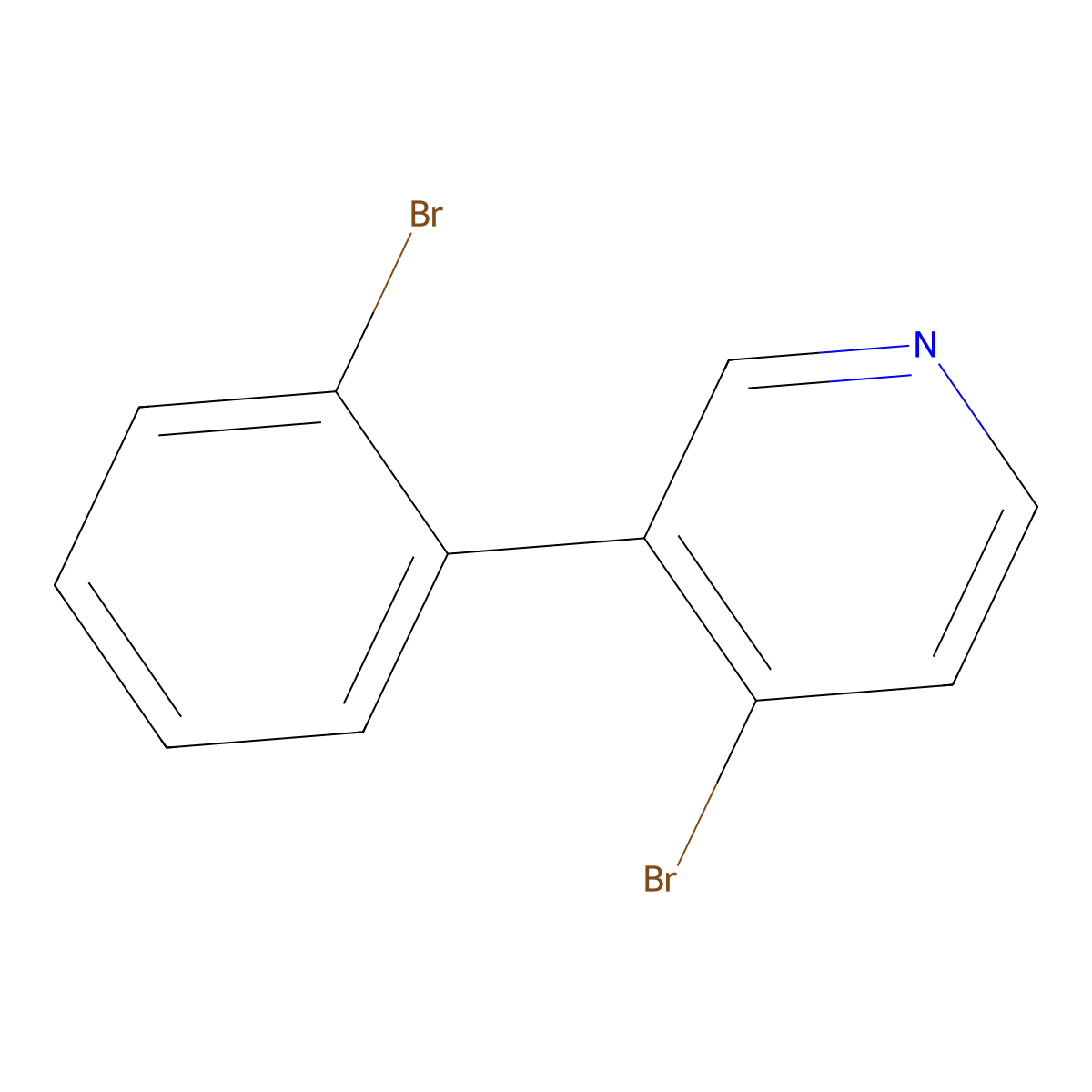 4-Bromo-3-(2-bromophenyl)pyridine molecular structure, CAS 1418918-54-3