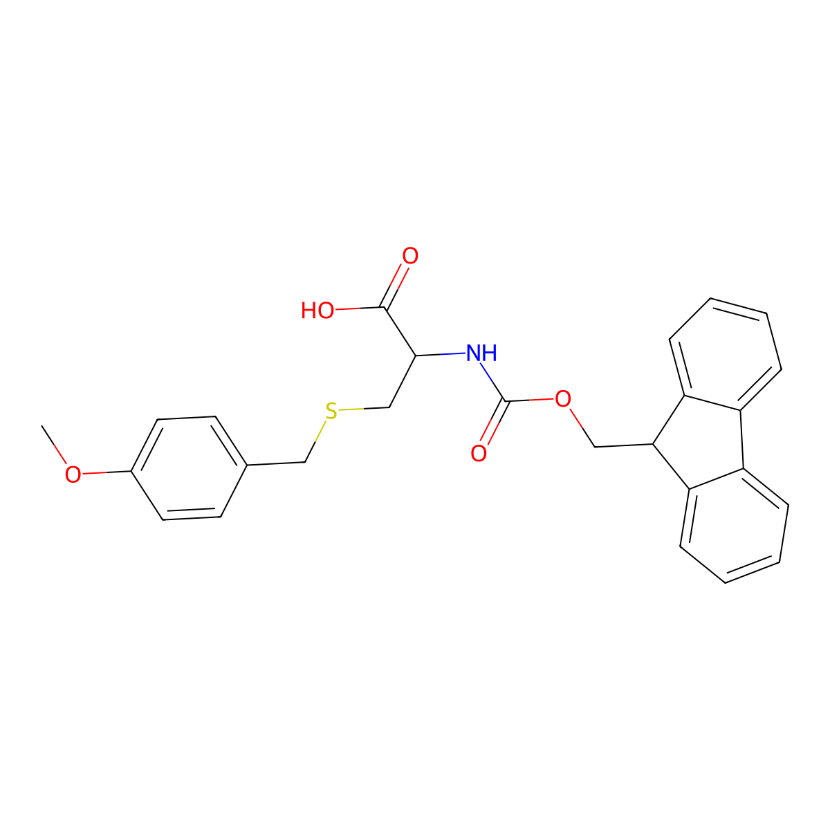 Fmoc-Cys(pMeOBzl)-OH molecular structure, CAS 141892-41-3