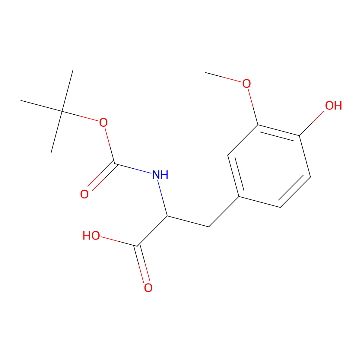 Boc-3-methoxy-L-tyrosine molecular structure, CAS 141900-23-4