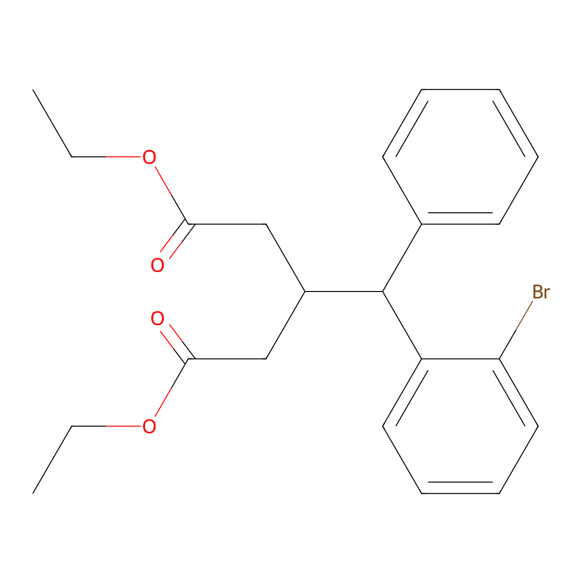 Diethyl 3-((2-bromophenyl)(phenyl)methyl)pentanedioate molecular structure, CAS 1419075-85-6