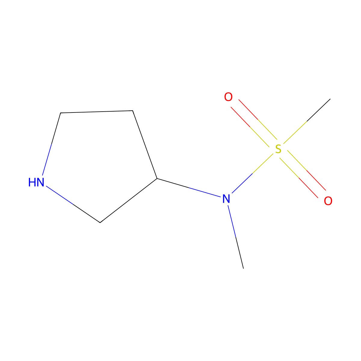 (R)-N-methyl-N-(pyrrolidin-3-yl)methanesulfonamide molecular structure, CAS 1419075-92-5