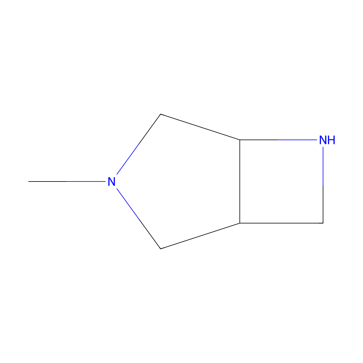 (1S,5S)-3-methyl-3,6-diazabicyclo[3.2.0]heptane molecular structure, CAS 1419075-95-8