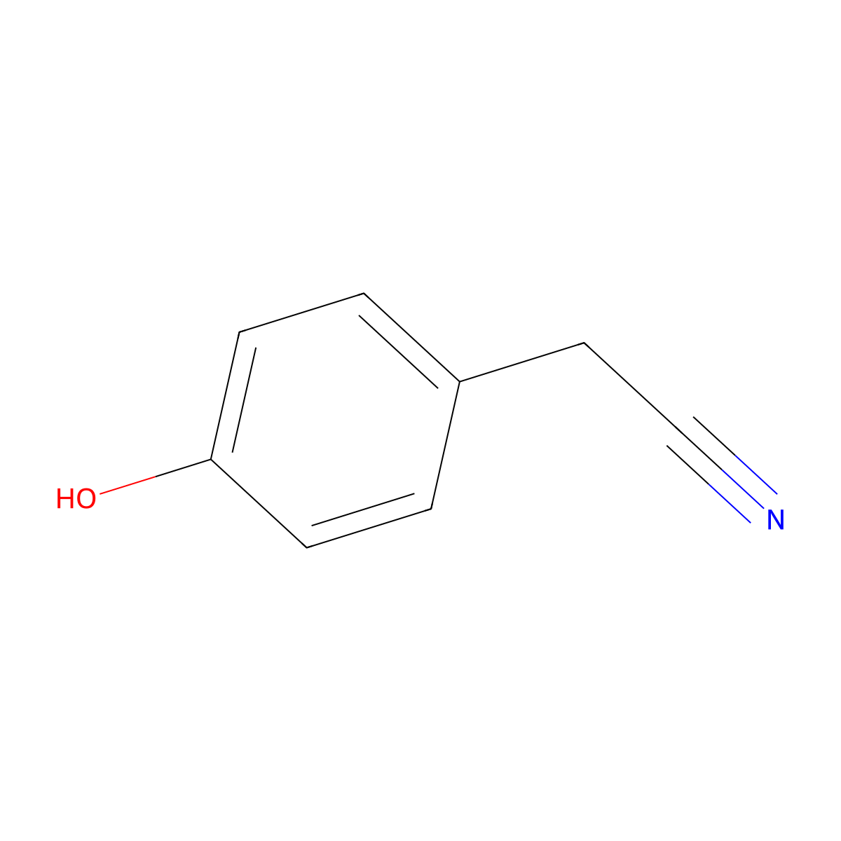 4-Hydroxybenzyl cyanide molecular structure, CAS 14191-95-8