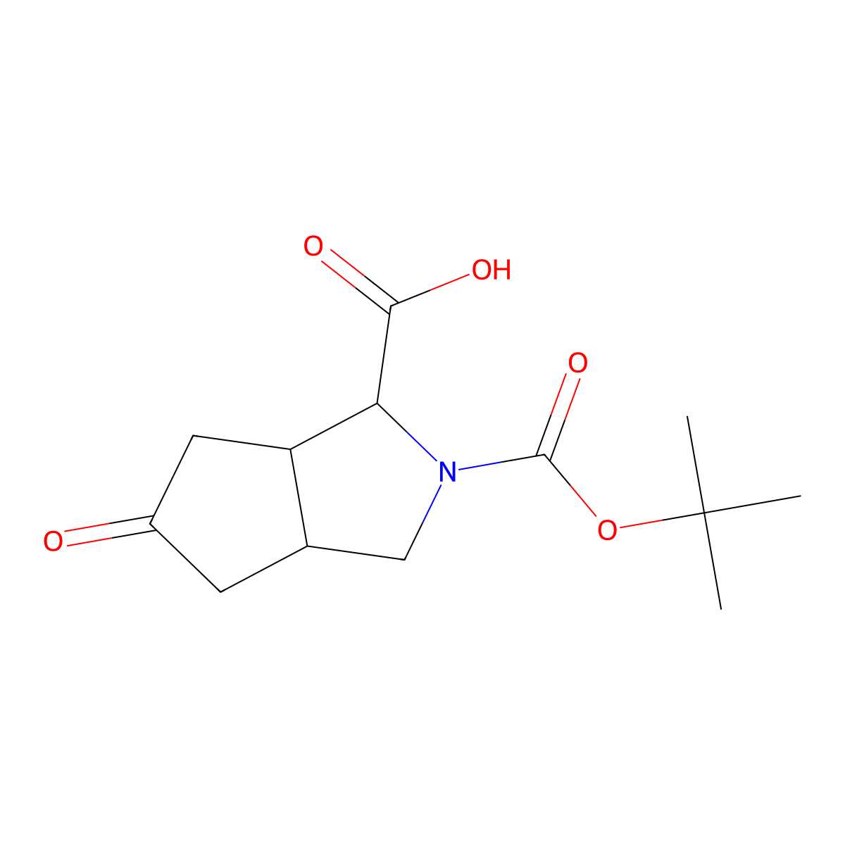 2-Boc-5-oxo-octahydro-cyclopenta[c]pyrrole-1-carboxylic acid molecular structure, CAS 1419100-98-3