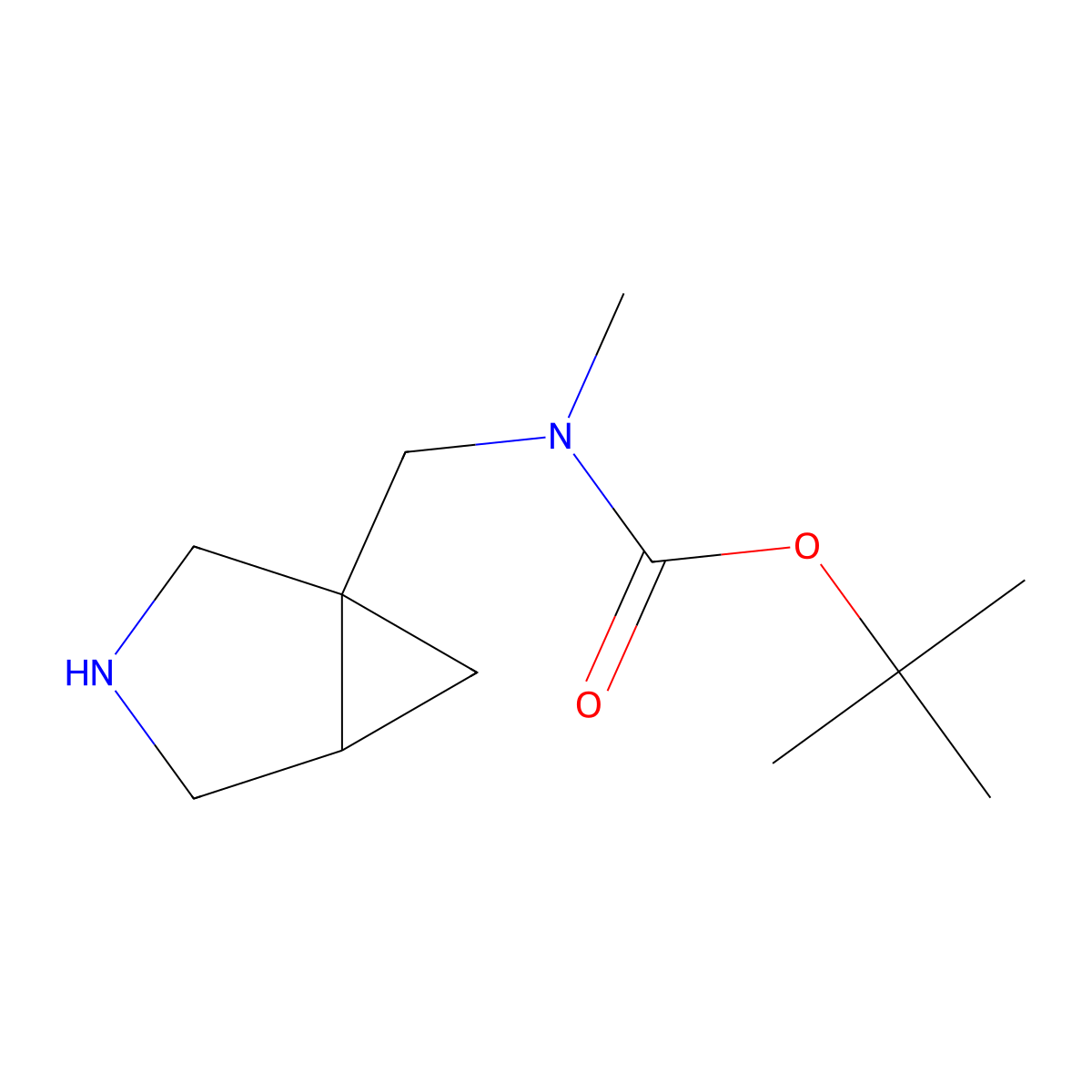 (3-Aza-bicyclo[3.1.0]hex-1-ylmethyl)-methyl-carbamic acid tert-butyl ester molecular structure, CAS 1419101-01-1