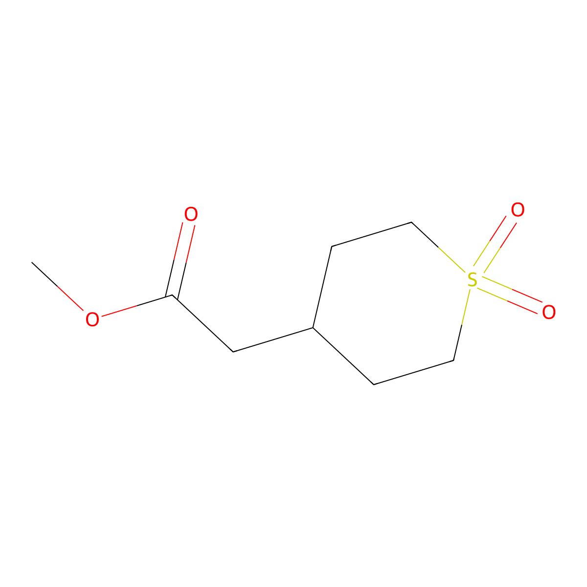 Methyl (1,1-dioxidotetrahydro-2H-thiopyran-4-yl)acetate molecular structure, CAS 1419101-16-8