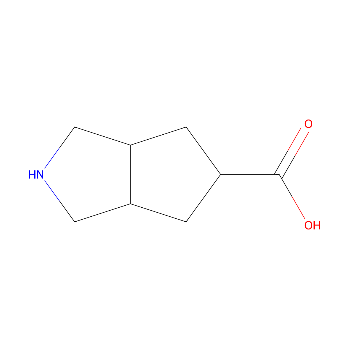Octahydrocyclopenta[c]pyrrole-5-carboxylic acid molecular structure, CAS 1419101-18-0