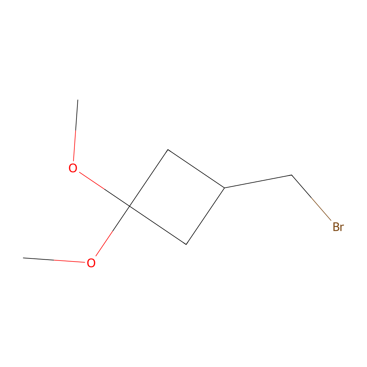 3-(Bromomethyl)-1,1-dimethoxycyclobutane molecular structure, CAS 1419101-20-4